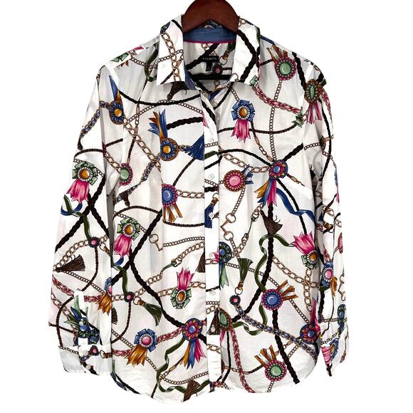 Talbots Tops - Talbots Sz Large Baroque Chain Long Sleeve Formal Blouse Shirt Top Dinner Travel